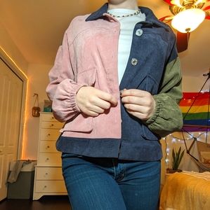 Shein large multicolored Corduroy jacket